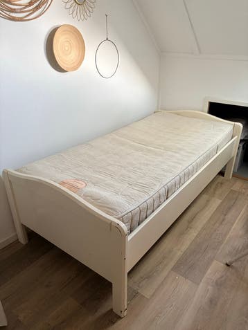 Eenpersoonsbed 190x80 cm - offwhite