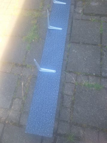 Plank van geperst hout met steunen - 160x20 cm