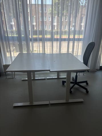 GRATIS - Wit Zit-sta Bureau - Handmatig Verstelbaar