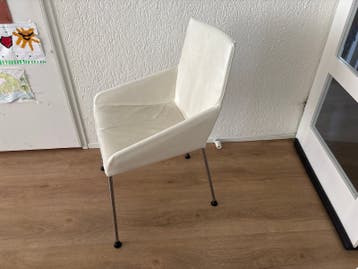 Gratis : 4x Design on Stock eetkamerstoel, wit leer