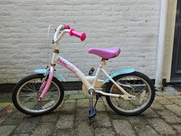 Leuke kinderfiets 16 inch - Wit/Roze