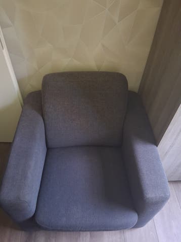Comfortabele grijsblauwe fauteuil - Zo goed als nieuw