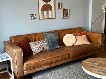 Leren bank - Cognac kleur - 4-zits