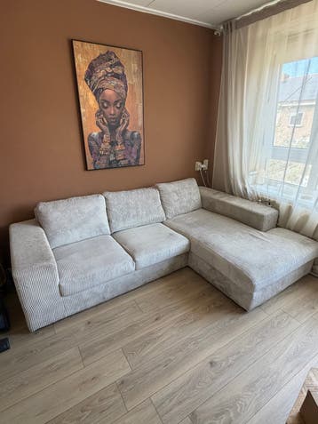 GRATIS: Grote Hoekbank met Ribstof