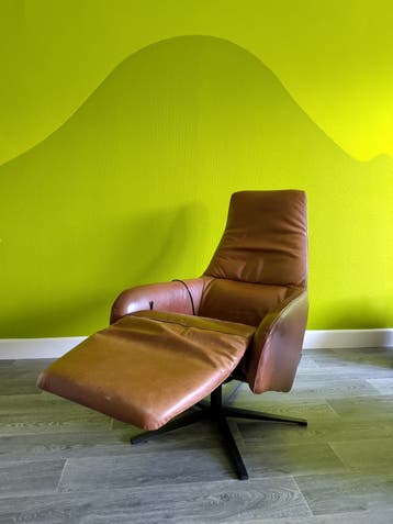 Prominent relax fauteuil, leer, NIET elektrisch