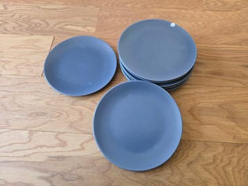 8x IKEA Ontbijt bord donkergrijs
