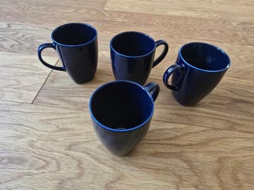 4x IKEA koffiemok donkerblauw