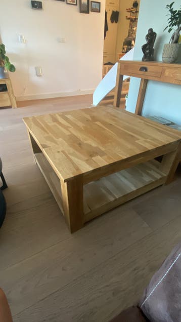 Massief houten salontafel - Vierkant 85x85x40 cm
