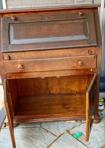 Stijlvolle Vintage Secretaire - Authentiek Houten Bureau