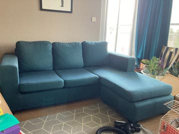Comfortabele Hoekbank in Petrolblauw