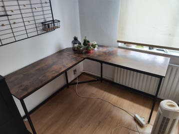 Hoekbureau in industriële stijl - Ruim en Stevig