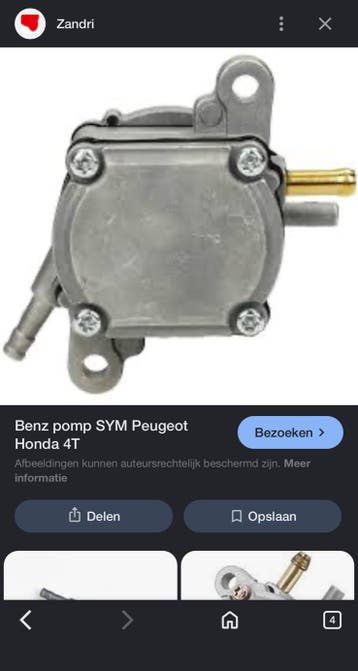 gezocht!! Brandstofpomp SYM Peugeot Honda 4T