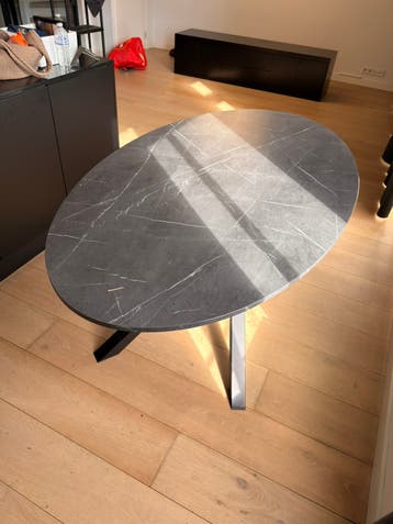 Eettafel MARIEDAMM ovaal 180 zwart marmer