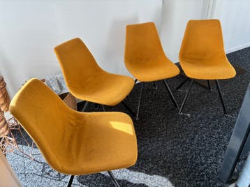 Kuipstoeltjes eettafel, 4 stuks, geel