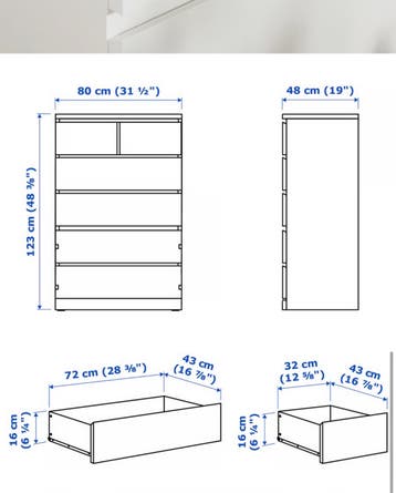 IKEA Malm ladekast - Wit, 6 lades ZSM gratis ophalen