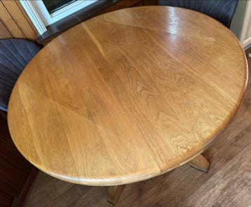 Ronde eettafel van eikenhout, 110cm diameter