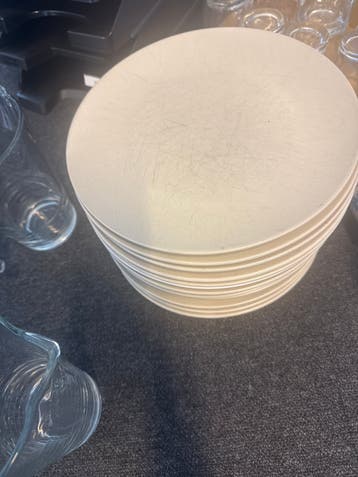 Set van 10 Gebruikte beige/grijsBorden