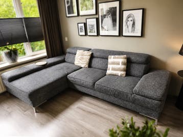 GRATIS Montell Hoekbank Grijs – 287x172 cm – 30-06 moet weg!