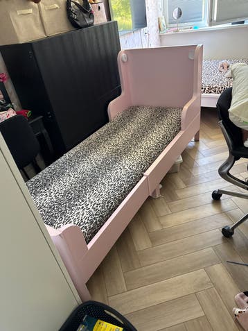 Eenpersoonsbed met matras en lattenbodem - Roze