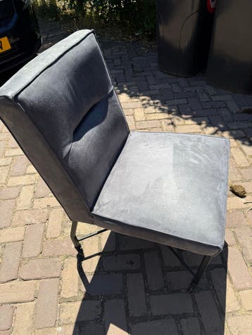 6 grijze eetkamer stoelen