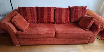 Comfortabele 3-zits bank - Oranje/Rood