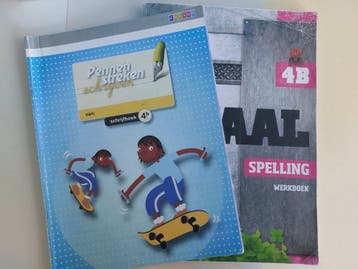 2x Taal & Spelling werkboek 4B + Pennenstreken schrift 4B