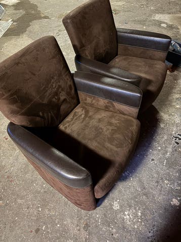 Comfortabele stoelen op wieltjes, bruin, 55x65x64 cm