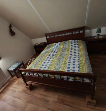 Tweepersoonsbed van hout 140cmx190cm