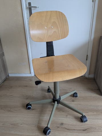 Houten Bureaustoel - Verstelbaar en Comfortabel