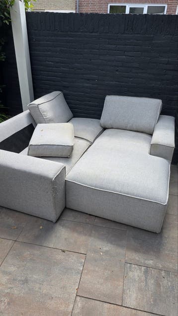 Hoekbank beige/grijs GEBRUIKT & GRATIS