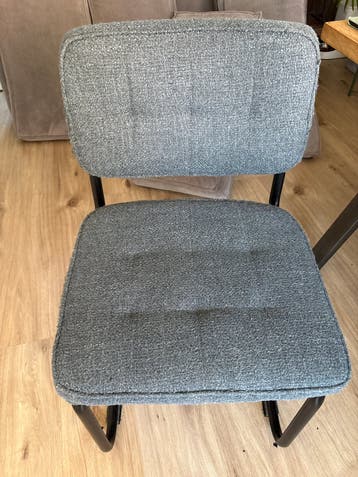 Set van 6 blauw grijze eetkamerstoelen - Kick Collection