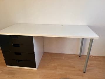 IKEA stuva Bureau met ladeblok - Wit/Zwart