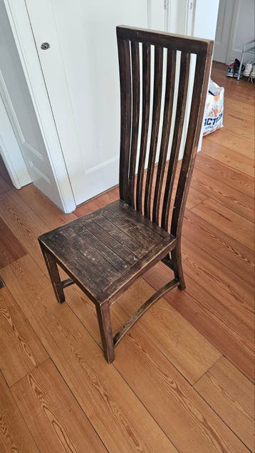 4 Houten eetkamerstoelen - donkerbruin, stoel, stoelen