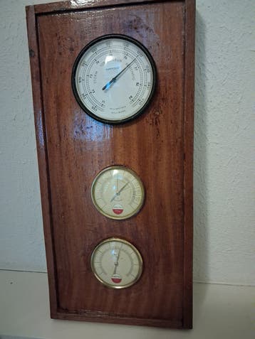 Vintage Weerstation met Barometer, Hygrometer, Thermometer