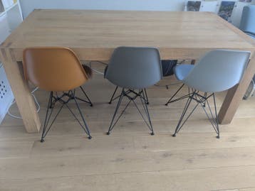 Eettafel 180x90 cm eiken fineer, mat gelakt