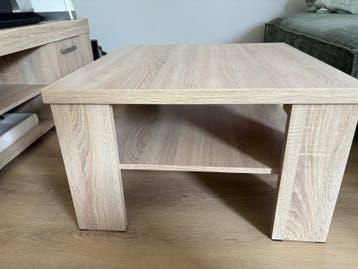 Salontafel met opbergruimte, licht hout