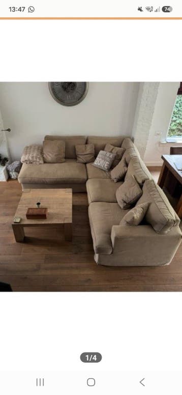 Hoekbank beige gratis af te halen