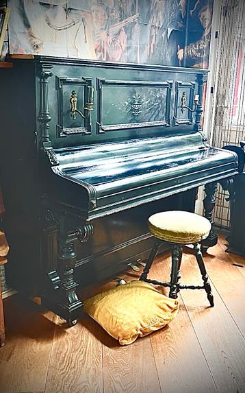 Antieke Carl Ecke Berlijn Piano - Zwart, Gebruikt