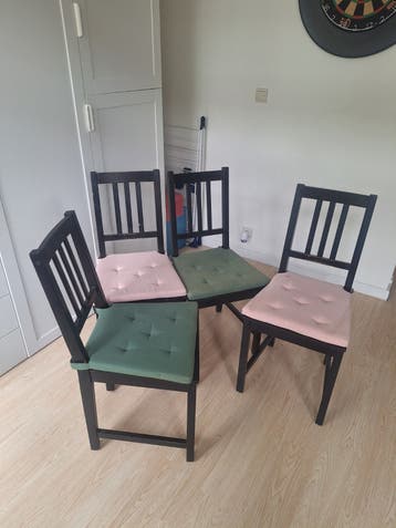 4x Ikea Stefan zwarte stoelen