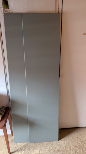 Twee Ikea Pax groene deuren van 2 meter met scharnieren
