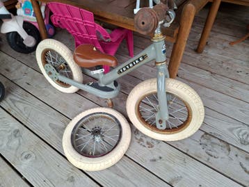 Trybike loopfiets - Grijs met bruin zadel
