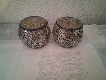 Waxinelichthouder / 2 stuks