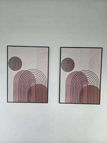 Gratis: set van 2 moderne abstracte schilderijen