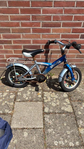 Kinderfietsje - Blauw/Zilver - Gebruikt