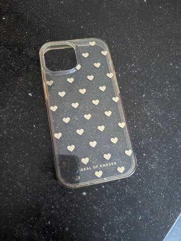 Ideal of Sweden iPhone 15 Hoesje Transparant Gouden Hartjes