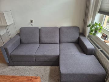 Gratis af te halen: Donkergrijze chaise longue hoekbank