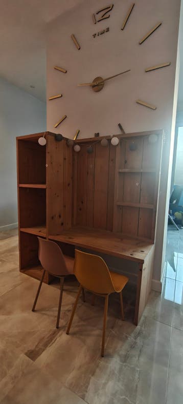 Houten Bureau-kast Combinatie met Opbergruimte