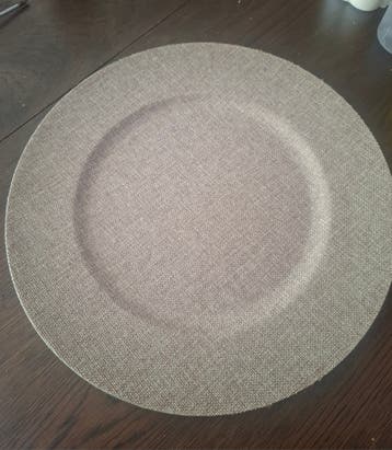 Bruin beige gemeleerd rond dienblad, plateau, gratis!