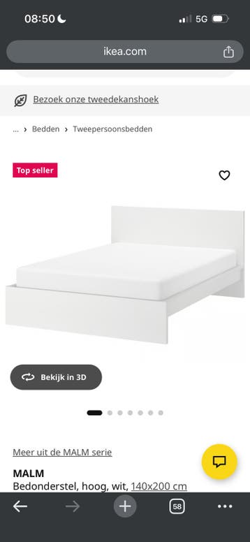Bed 140x200 Malm Ikea