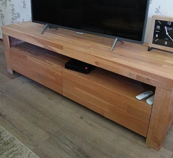 Massief houten tv-meubel met lades